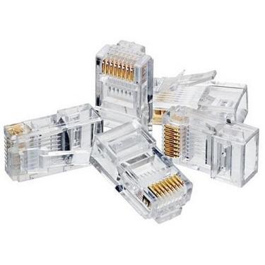 Imagem de Conector de Rede RJ45 UTP Cat5e Banhado a Ouro - 100 Pçs - Lelong It B