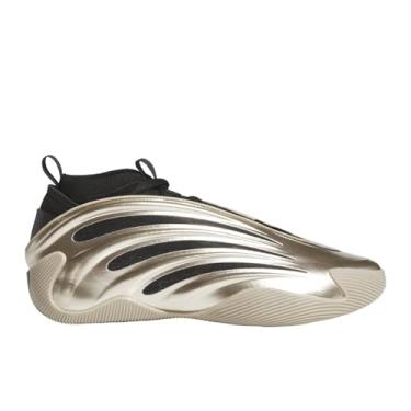 Imagem de adidas Tênis de basquete unissex Harden Volume 9, Cyber Metallic/Preto/Vermelho lúcido, 12.5 Women/11.5 Men