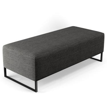 Imagem de Puff Decorativo Sala De Estar Bali W01 Base Ferro 120x50 Cm Linho Cinza Escuro - Lyam Decor