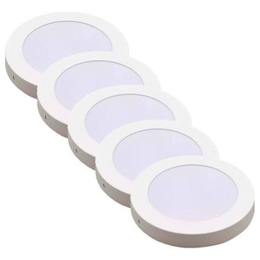 Imagem de Kit 5 Luminária Plafon Led Redondo Sobrepor 18W 4000K - Noll