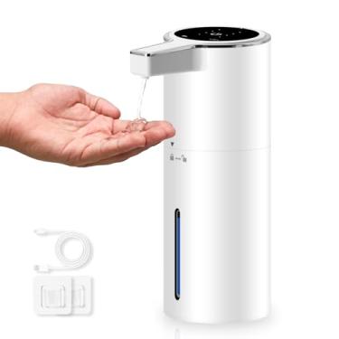Imagem de PINENUTS Dispensador automático de sabão elétrico de 368 g, suporte na parede, sem toque, 4 engrenagens, ajustável, recarregável por USB, com sensor de movimento infravermelho para banheiro, cozinha