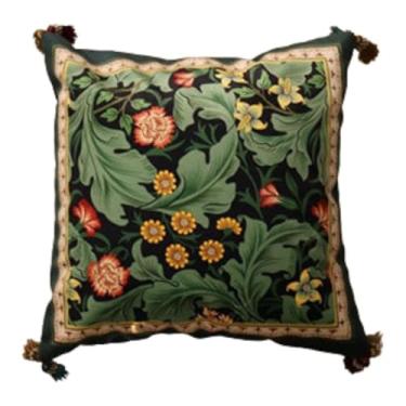 Imagem de BLWOTMOR Almofada Floral com Encarte 45cmx45cm Presente para Sala de Estar Escritório Quarto Sofá Carro, Verde