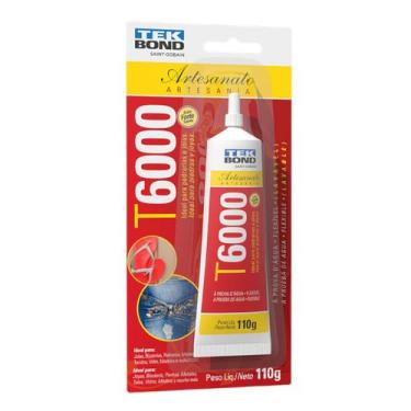Imagem de Kit 4 Colas Adesivo Artesanato T6000 Tekbond Pedraria Jóias, 110g