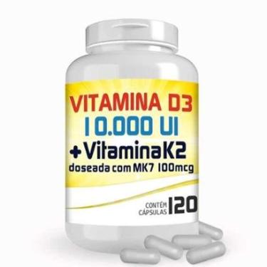 Imagem de Vitamina D3 10.000UI + Vitamina K2 100mcg com 120 cápsulas-Unissex