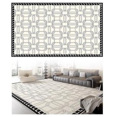 Imagem de SPXMQSS Tapetes laváveis à máquina, tapete para sala de estar, resistente à sujeira, antiderrapante e fácil de cuidar, para sala de estar, quarto, quarto de crianças, bege, verde, preto