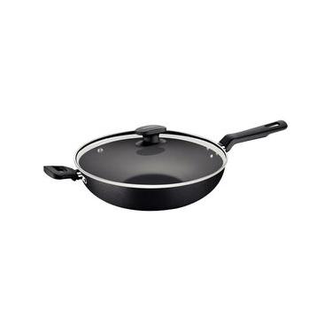 Imagem de Wok Tramontina Loreto Antiaderente Tampa de Vidro 28 cm 3,3 L Grafite
