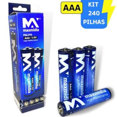 Imagem de Kit De Pilhas AAA 1,5v Alcalina Palito 4 Caixas Com 240 Unid - Europio