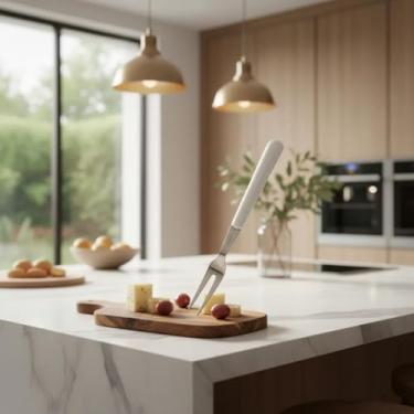 Imagem de Garfos para Petiscos Clink – Kit com 6 Unidades em Aço Inox e Cabo Branco, Ideais para Porções, Frios, Aperitivos e Reuniões. Resistentes, Leves e Fáceis de Limpar