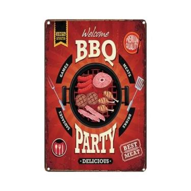 Imagem de Placa De Metal Vintage Com Hambúrgueres E Cachorros-Quentes, Decoração