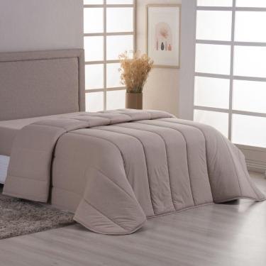 Imagem de Edredom Cobertor Sonnet Queen Malha Lisa Dupla Face 100% Algodão - Bege