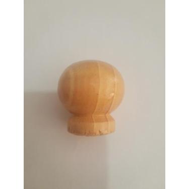 Imagem de Puxador Madeira 1 furo Bola Grande - Comercial Analux, Marfim