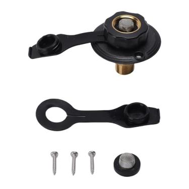 Imagem de Fafeicy Conector de Entrada de água para RV, Conexão Rápida Com Válvula de Retenção Embutida, 3/4 pol. NH Fêmea para 1/2 pol. NPT Macho para Trailers de RVs