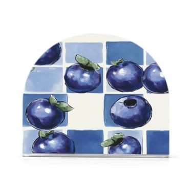 Imagem de xigua Porta-guardanapos de acrílico, porta-guardanapos de mirtilos frescos para mesas cozinha restaurante decoração de casa, suporte decorativo moderno para guardanapos de coquetel de papel de jantar