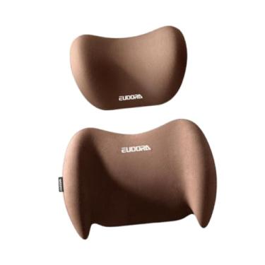 Imagem de KiBcsLic Conjunto de almofada para pescoço e lombar para carro, leve e compacta, com encosto universal para cabeça costas. Ideal para uso doméstico.
