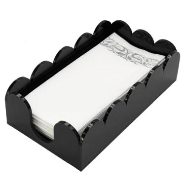 Imagem de Suporte de guardanapo de toalha de hóspede acrílico, bandeja de armazenamento recortada de papel transparente, toalhas de mão descartáveis para casamentos, hotéis, cozinha, banheiro, festas e