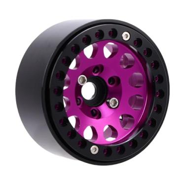 Imagem de KUIDAMOS Cubo de Roda RC de Liga de Alumínio Leve de 1,9 Polegadas para Maior Estabilidade Em Carros de Esteira RC de Escala 1/10, Fácil Instalação para Controle Aprimorado, 4 Unidades para (Roxo)