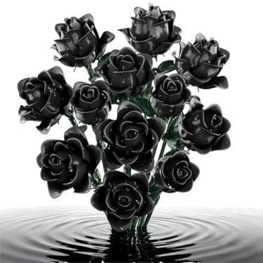 Imagem de Black Rose Bouquet Building Set, Compatible with Lego Flowers for Adults - Botanical Collection Gift for Christmas & Valentines - Artificial Home Retro Decor