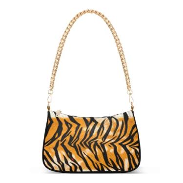 Imagem de CEBUGI Bolsas transversais femininas bolsa de ombro padrão de pele animal bolsa clutch elegante com alça de corrente