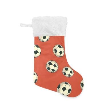 Imagem de xigua Bolas de futebol meias de Natal personalizadas grandes meias de doces para pendurar presente de Natal para decoração de festa de férias em família, decoração de lareira