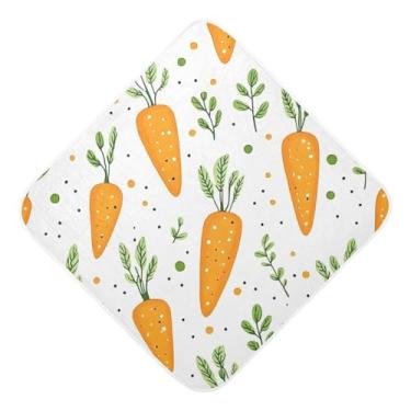 Imagem de STAYTOP Toalhas de bebê fofas com capuz de musselina de cenoura, toalha de banho super macia, toalhas de banho absorventes para banho recém-nascido unissex 89 x 89 cm
