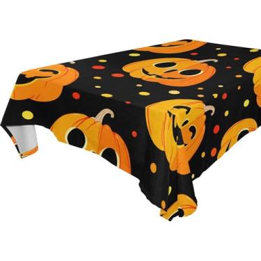 Imagem de Burbuja Toalha de mesa de abóboras, toalha de mesa quadrada, anti-rugas, grossa para decoração de jantar, cozinha, festa, 137 x 137 cm