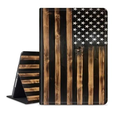 Imagem de Compatível com iPad Air 11 polegadas M3 M2 2025/2024 7ª/6ª geração e Air 5ª/4ª geração 10,9 polegadas 2022/2020, capa inteligente com proteção automática para despertar/hibernar, bandeira dos EUA