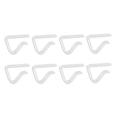Imagem de 8 clipes de toalha de mesa, clipes de plástico leves reutilizáveis para mesas de 1,2 a 3,8 cm de espessura para restaurantes, casamentos e festas de formatura (branco)