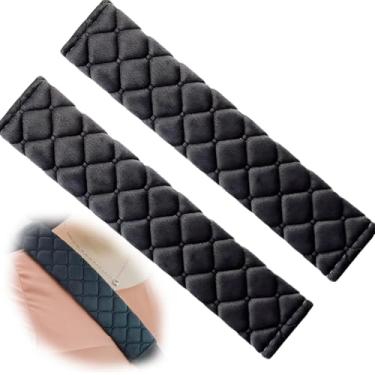 Imagem de Capa de cinto de segurança automática de 2 peças - almofada de ombro macia para condução confortável - ajuste universal