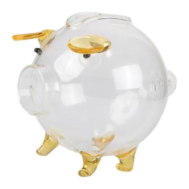 Imagem de Generic Cofrinho de Porquinho de Vidro para Mesa, Organizador de Dinheiro, Caixa Economizadora, Pote para Chá de Bebê ou Quarto de Bebê, Ranhura Longa