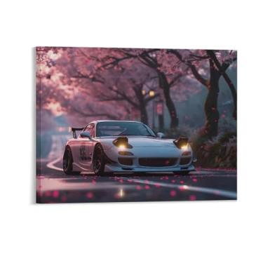 Imagem de HouLaiZhe Flor de cerejeira carro Rx7 Jdm pôsteres tela estética decoração de quarto pintura de parede impressões de sala de galeria decoração de parede para quarto sala de estar escritório 11 x 14