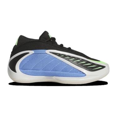 Imagem de adidas Tênis infantil unissex Anthony Edwards 1 cano baixo (criança grande), Blue Fusion/Zero Metallic/Lime Burst, 18
