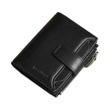 Imagem de Carteira Masculina De Couro Genuíno Com Bloqueio RFID, Vintage, Antifu