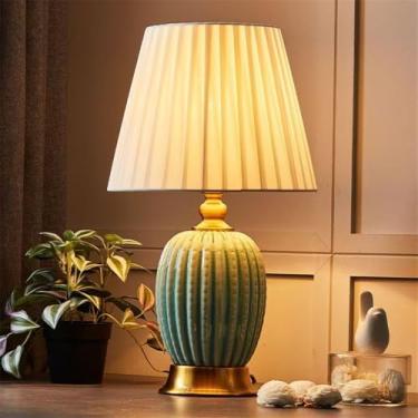 Imagem de Quarto Contemporâneo Lâmpada De Mesa De Cerâmica LED Criatividade Americana Sala De Estar Quarto Infantil Estudo Villa Hotel Cabeceira Mesa Luz (Estilo 1)