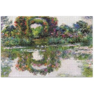 Imagem de Quebra-cabeça Claude Monet arcos floridos Giverny 500 peças adulto elefante branco personalizado colorido quebra-cabeça paisagem arte decoração, 50 x 35 centímetros