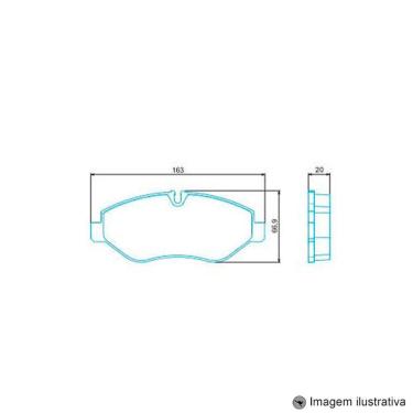 Imagem de Pastilha de Freio Dianteira Sprinter 415 CDI 12 / ... Vito 111 CDI Furgao 1.6 16 / ... sem Alarme
