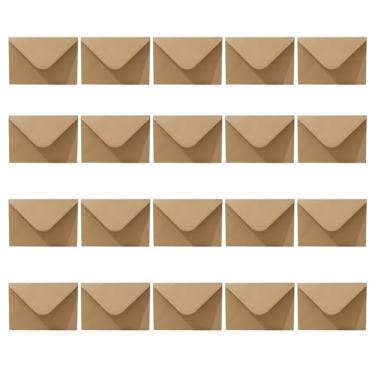 Imagem de Pacote com 20 mini envelopes - envelopes pequenos coloridos sortidos de 125 x 175 mm para vales-presente e cartões de visita (10 x 6,9 cm) (bege)
