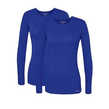 Imagem de Camiseta feminina de manga comprida e confortável da Sivvan/pacote com 2, Royal Blue, 3X-Large