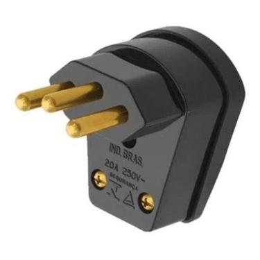 Imagem de Plug Macho 90 Com Prensa Cabo 20A 2P+T Preto 1490 - Fame