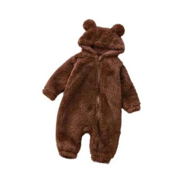 Imagem de Macacão De Flanela Unissex Para Bebês, Roupa De Inverno Para Recém-Nas