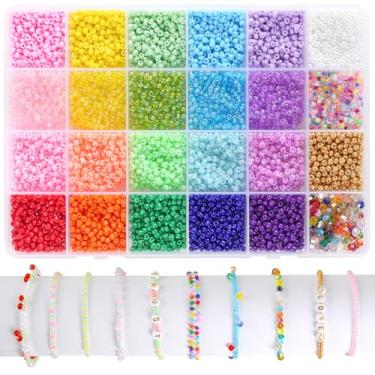 Imagem de Contas de semente de vidro para fazer joias, 8800 peças pequenas de 3 mm para pulseiras, kit de pulseiras de contas de amizade para presentes de artesanato DIY, meninas, mulheres, adultos