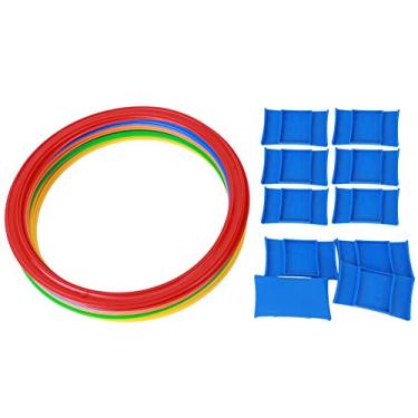 Imagem de Luqeeg Conjunto de Aros de Agilidade Duráveis, Anéis de Velocidade para Treinamento de Crianças, Ferramenta Esportiva Ao Ar Livre, 10 Peças, Cores Brilhantes, 29cm de Diâmetro para Brinquedo Infantil