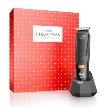 Imagem de Aparador de barba, kit de cuidados e aparador de cabelo, nariz, orelha, corpo e rosto, barbeador elétrico com base de recarga USB, embrulho de presente de Natal