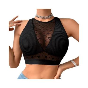 Imagem de Camisola Feminina De Malha Com Coração, Respirável, Sem Almofada, Top 