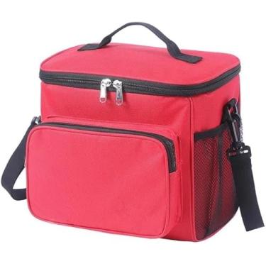 Imagem de Bolsa Térmica Grande Portatil Marmita Viagem Com Alça (Vermelho)