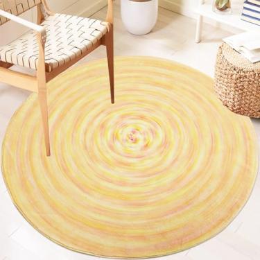 Imagem de Lacomfy Tapete infantil redondo de 1,5 m para berçário de quarto de meninos e meninas, tapete macio para sala de jogos para crianças, tapete abstrato moderno neutro para dormitório, cabeceira, sala de