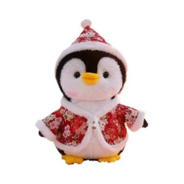 Imagem de Brinquedo De Pelúcia Pinguim De Natal Com Cachecol, Boneco Decorativo 