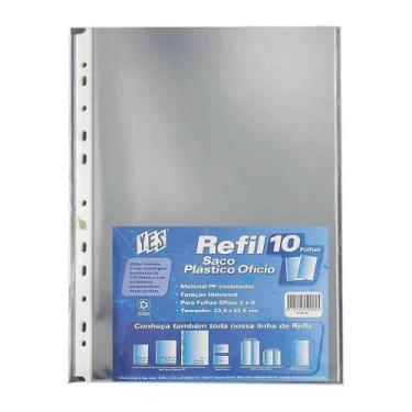 Imagem de Envelope Plástico Yes Ofício 23,6X33,5Cm 13 Furos C/10 013B