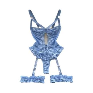 Imagem de Conjunto De Lingerie Feminina Com Renda, Sutiã Com Aro, Calcinha E Tan