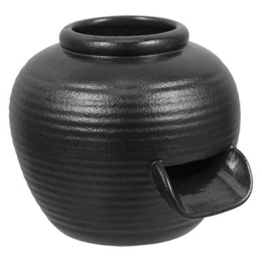 Imagem de ibasenice Pote de fonte de cerâmica, mini bico de cascata de 9,5 cm, recurso de água de mesa para decoração de lagoa de jardim interno, paisagem de água fluida Zen