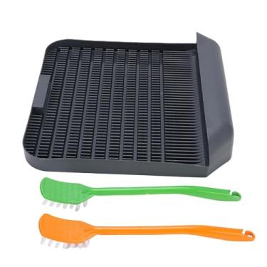 Imagem de Caixa de areia para gatos, camada dupla à prova d'água, tamanho grande, esteira de captura para caixas de areia e camas de gato, plástico 37.3x37cm (Cinza)